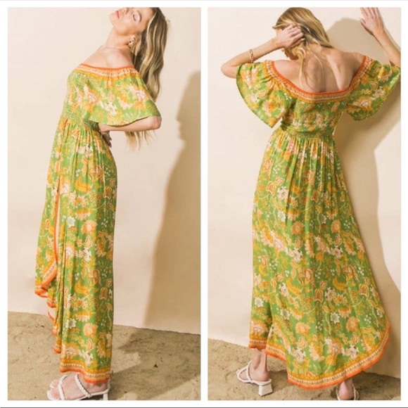 Flying Tomato Bohemian Off the Shoulder Maxi Dress - Picture 3 of 5
